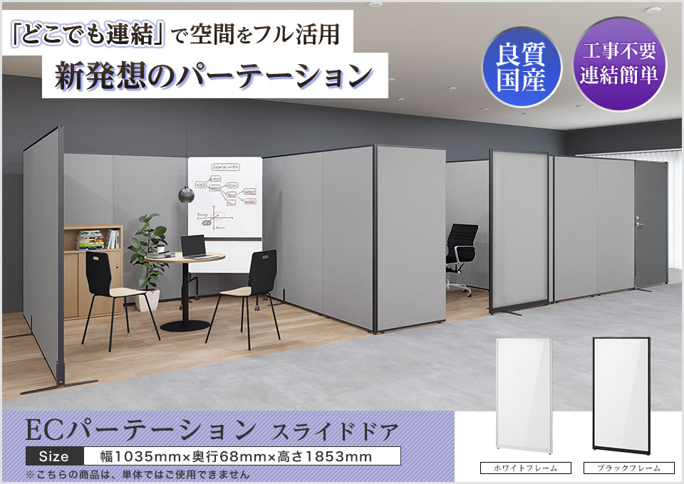 法人様限定 日本製 オプション ECパーテーション用スライドドア 半透明 