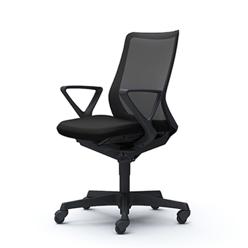 オフィスチェア オカムラ フルーエント fluent デスクチェア 椅子 チェア ローバック デザインアーム ブラックボディ ゴムキャスター CB41JR｜officecom｜04