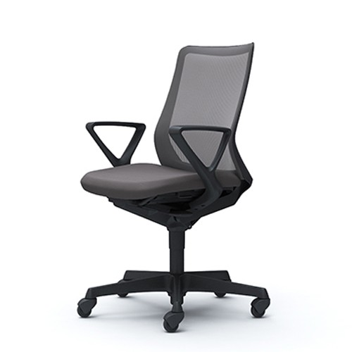 オフィスチェア オカムラ フルーエント fluent デスクチェア 椅子 チェア ローバック デザインアーム ブラックボディ ゴムキャスター CB41JR｜officecom｜03