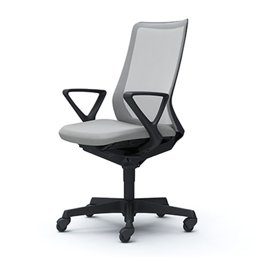オフィスチェア オカムラ フルーエント fluent デスクチェア 椅子 チェア ハイバック デザインアーム ブラックボディ ゴムキャスター CB45JR｜officecom｜02