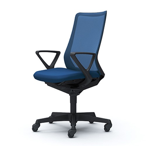 オフィスチェア オカムラ フルーエント fluent デスクチェア 椅子 チェア ハイバック デザインアーム ブラックボディ ゴムキャスター CB45JR｜officecom｜05