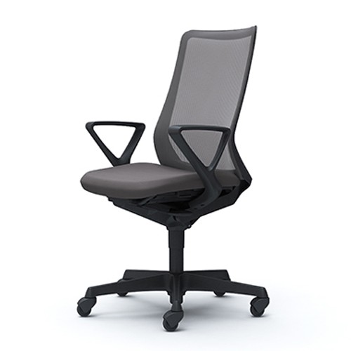 オフィスチェア オカムラ フルーエント fluent デスクチェア 椅子 チェア ハイバック デザインアーム ブラックボディ ゴムキャスター CB45JR｜officecom｜03