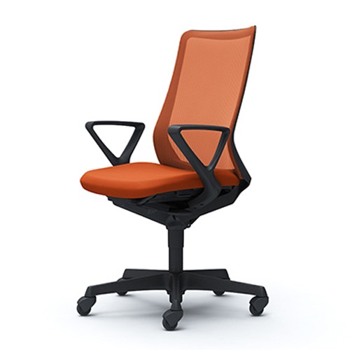 オフィスチェア オカムラ フルーエント fluent デスクチェア 椅子 チェア ハイバック デザインアーム ブラックボディ ゴムキャスター CB45JR｜officecom｜08