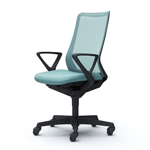 オフィスチェア オカムラ フルーエント fluent デスクチェア 椅子 チェア ハイバック デザインアーム ブラックボディ ゴムキャスター CB45JR｜officecom｜06