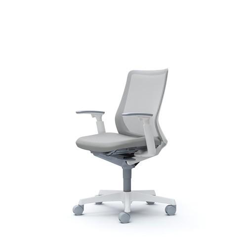 オカムラ チェア フルーエント fluent デスクチェア オフィスチェア 椅子 ローバック アジャストアーム ホワイトボディ ナイロンキャスター CB81WW｜officecom｜02