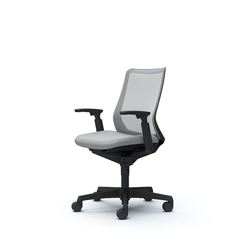 オカムラ チェア フルーエント fluent デスクチェア オフィスチェア 椅子 ローバック アジャストアーム ブラックボディ ナイロンキャスター CB81ZR｜officecom｜02
