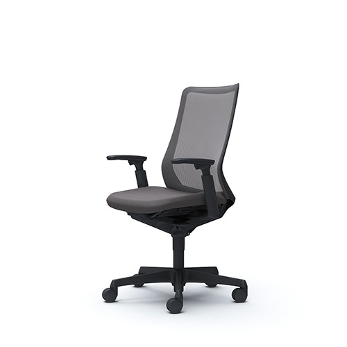 オフィスチェア オカムラ フルーエント fluent デスクチェア 椅子 ハイバック アジャストアーム ブラックボディ ナイロンキャスター CB85ZRの画像