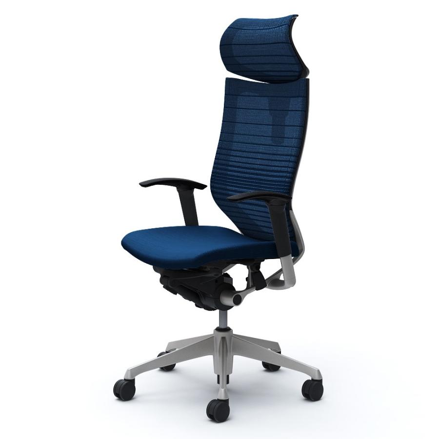 オカムラ バロン チェア 椅子 EXハイバック 可動ヘッドレスト グラデーションサポートメッシュ クッション 可動肘 シルバーフレーム ブラックボディ CP81DR｜officecom｜04