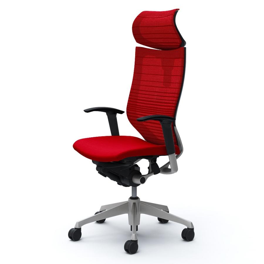 オカムラ バロン チェア 椅子 EXハイバック 可動ヘッドレスト グラデーションサポートメッシュ クッション 可動肘 シルバーフレーム ブラックボディ CP81DR｜officecom｜07