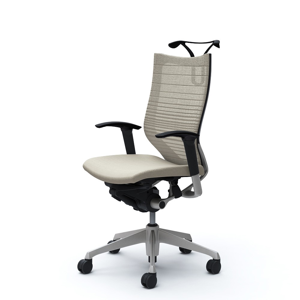 日本購入サイト オカムラ バロン チェア 椅子 ハイバック グラデーションサポートメッシュ 座クッション 可動肘 シルバーフレーム ブラックボディ ハンガー付 CP86DR