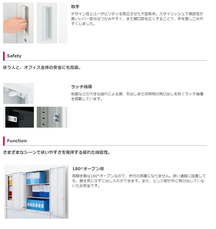 L6 片開き保管庫 L6-90AC W4 ホワイト 幅450×奥行450×高さ890mm : pl