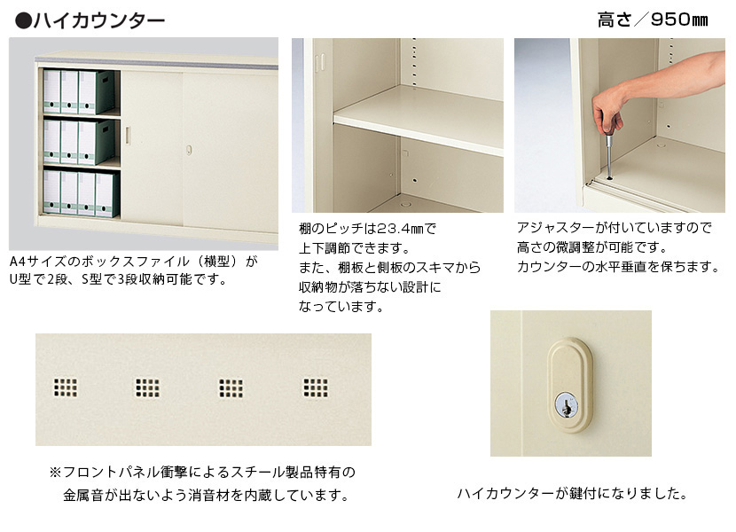 ハイカウンターUタイプ 幅1500mm・ホワイト SE-NSH-15UW - 通販