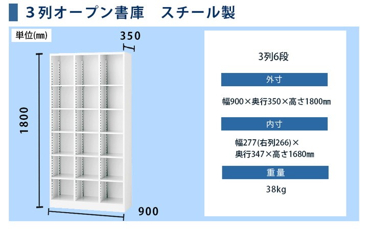 スチール製 SBK 3列オープン書庫 シューズボックス 可動棚タイプ 3列6