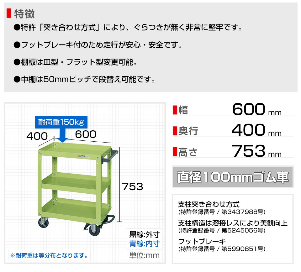 送料無料キャンペーン?】 サカエ スーパーワゴン EMR-150I アイボリー