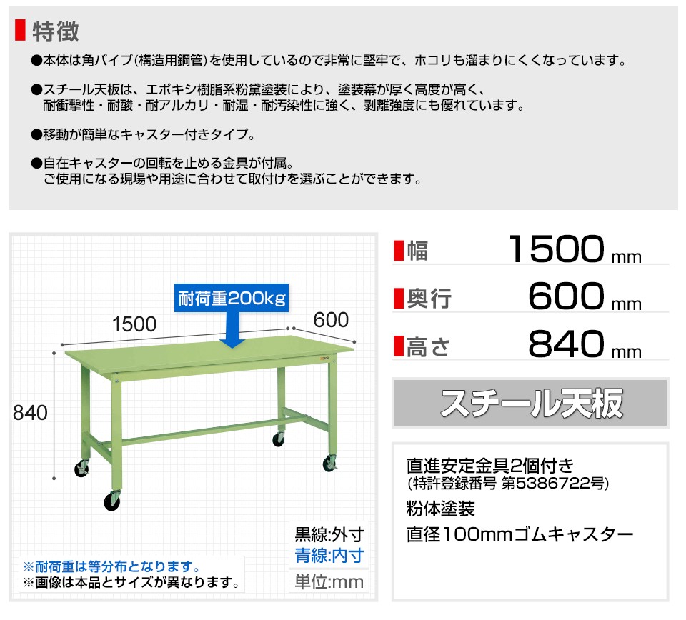 新作入荷低価 サカエ 軽量作業台 キャスター付き KKタイプ KK-58SB2 幅