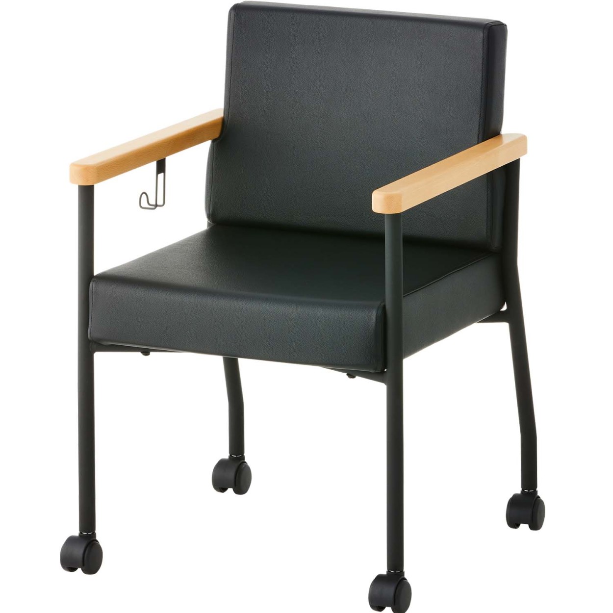法人様限定 アームチェア レザー 応接椅子 キャスター付き 肘付き フック付き 幅564×奥行571×高さ794mm ソフィディア