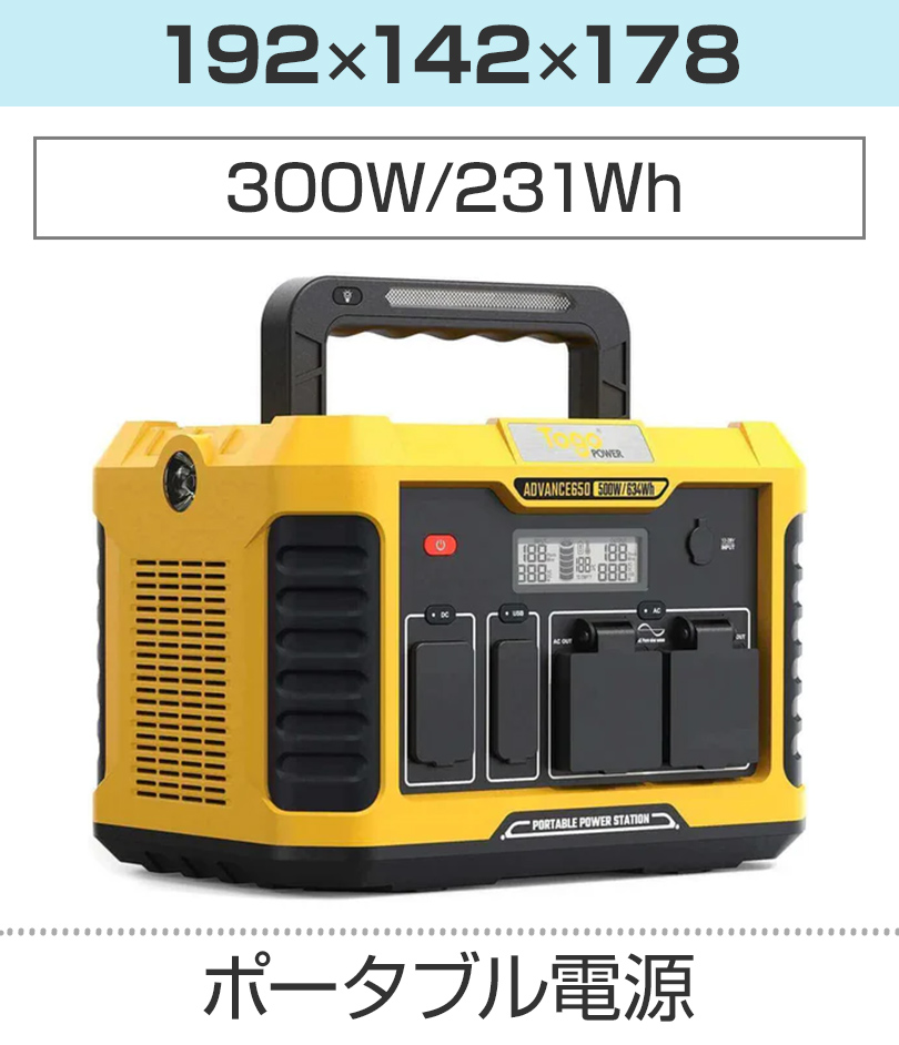 TogoPower ADVANCE900LFP リン酸鉄バッテリー搭載 ポータブル電源 純正