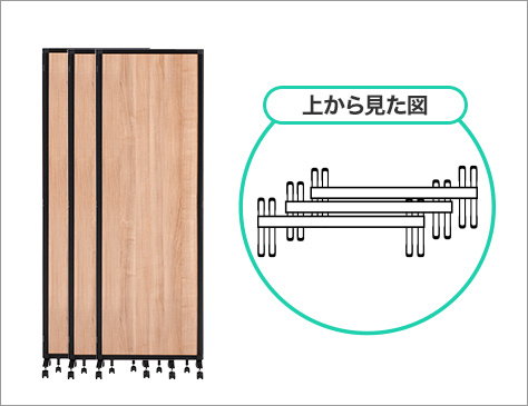 法人様限定 パーテーション キャスター付き スレディ 3連 オフィスパーテーション 折りたたみパーテーション 衝立 仕切り 幅1800×奥行500×高さ1800mm  : thredy : オフィス家具通販のオフィスコム - 通販 - Yahoo!ショッピング