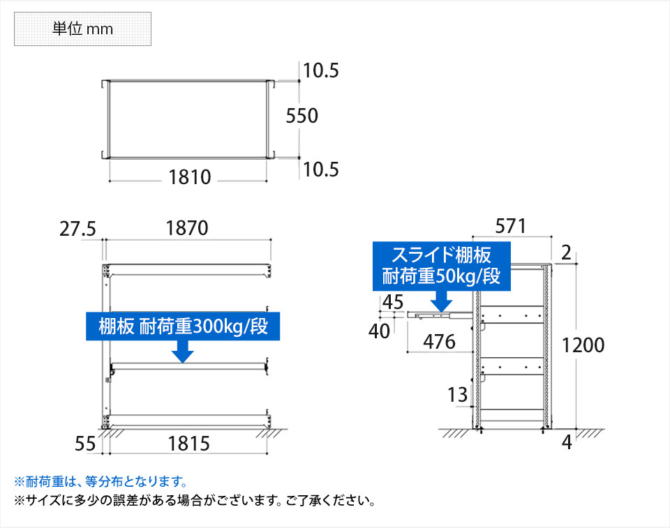 低価人気SALE】 追加/増設用 TRUSCO M5型中量棚 幅1861×奥行581×高さ