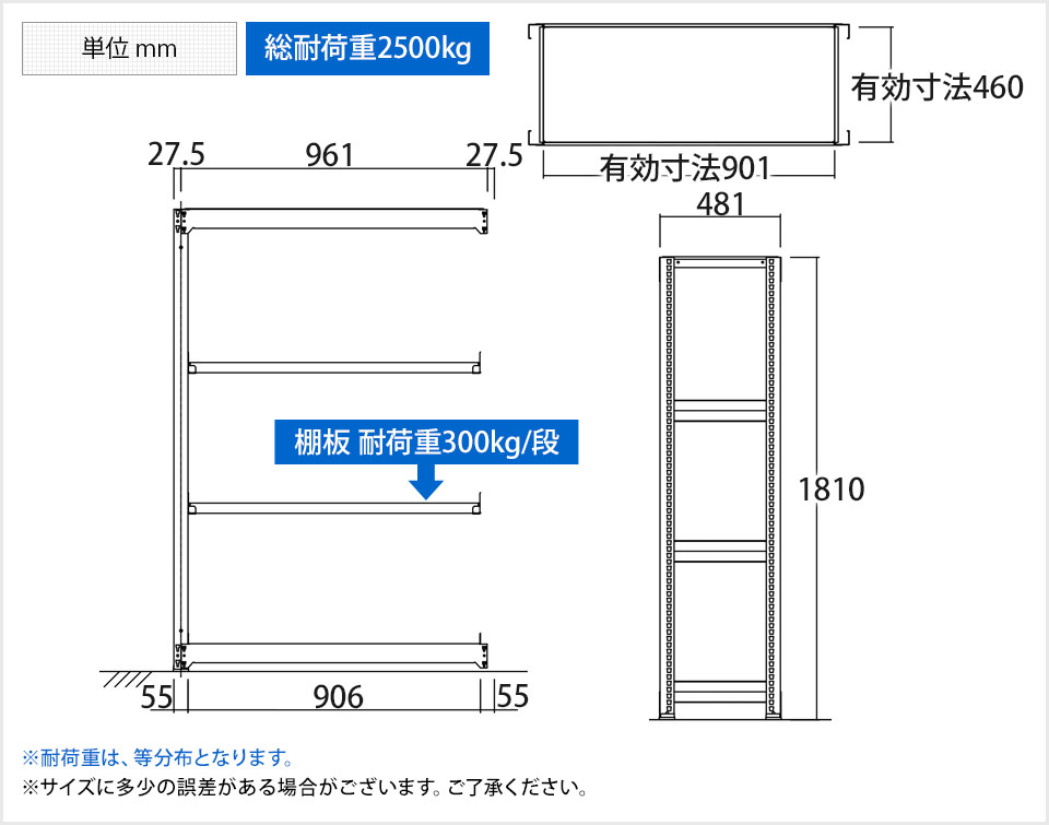 低価最新作】 追加/増設用 TRUSCO M3型中量棚 幅961×奥行481×高さ