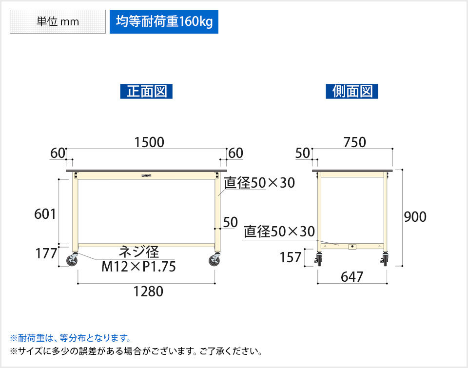 ヤマテック ワークテーブルLABシリーズ 高さ調整タイプH900〜1200mm 指紋レスメラミン天板 W900×D750 SLMAH-975