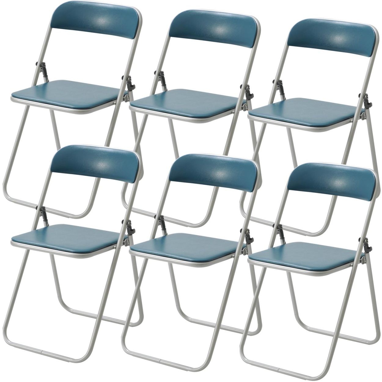 未使用品 パイプ椅子 6脚セット ミーティングチェア 会議イス 会議椅子 スタッキングチェア パイプチェア パイプイス ライトブルー Dprd Jatimprov Go Id