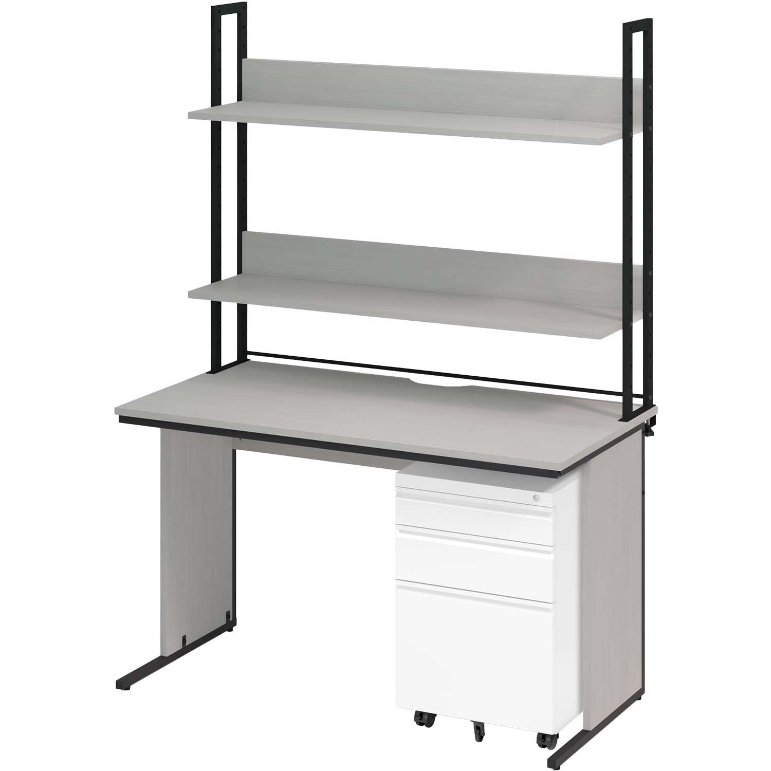 i☆ オフィスコム オフィスデスク 幅1400 机上ラック ワークデスク 事務机 送料無料】 オフィスデスク 片袖机 幅1400×奥行700×高さ700mm + 机上