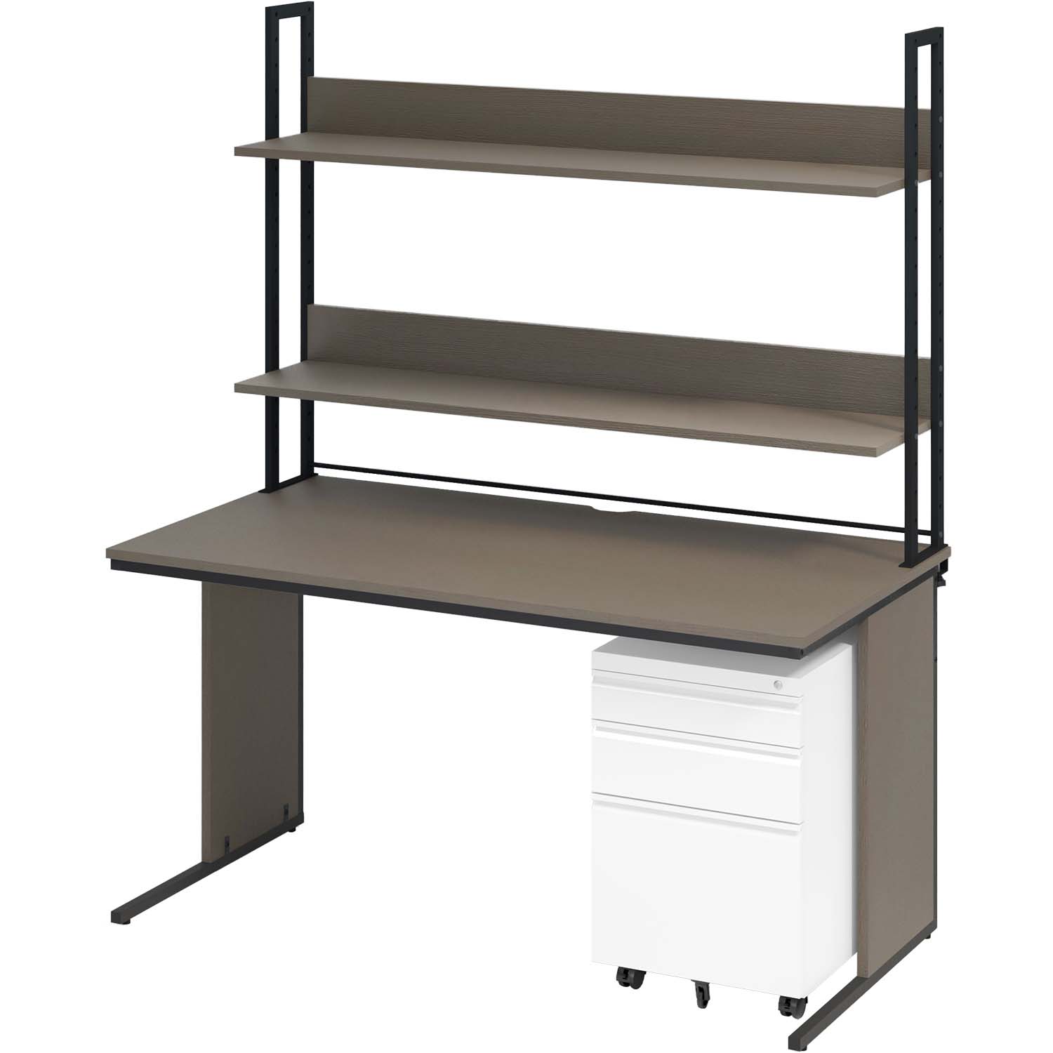 i☆ オフィスコム オフィスデスク 幅1400 机上ラック ワークデスク 事務机 送料無料】 オフィスデスク ワークデスク 平机 幅1200×奥行600