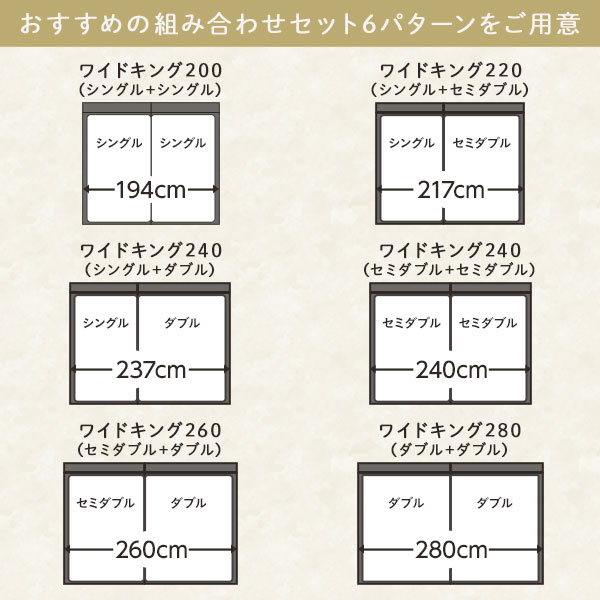 ベッド ワイドキング 240 S+D ベッドフレームのみ ストーングレー 2台