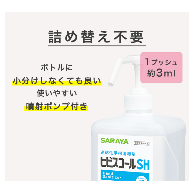 ヒビスコール1Lポンプ付10本 SARAYA（サラヤ） ヒビスコールSH 1L 10個 噴射ポンプ付『法人宛のみ