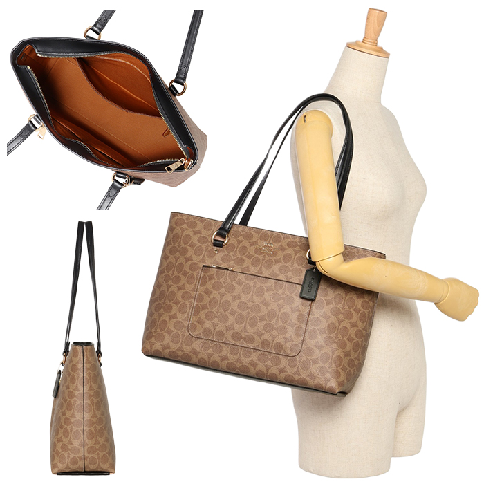 極美品☆COACHコーチ トートバッグ レザー ブラウン A4収納 大容量 COACH（コーチ） ファスナートート トートバッグ A4ファイルが入る収納