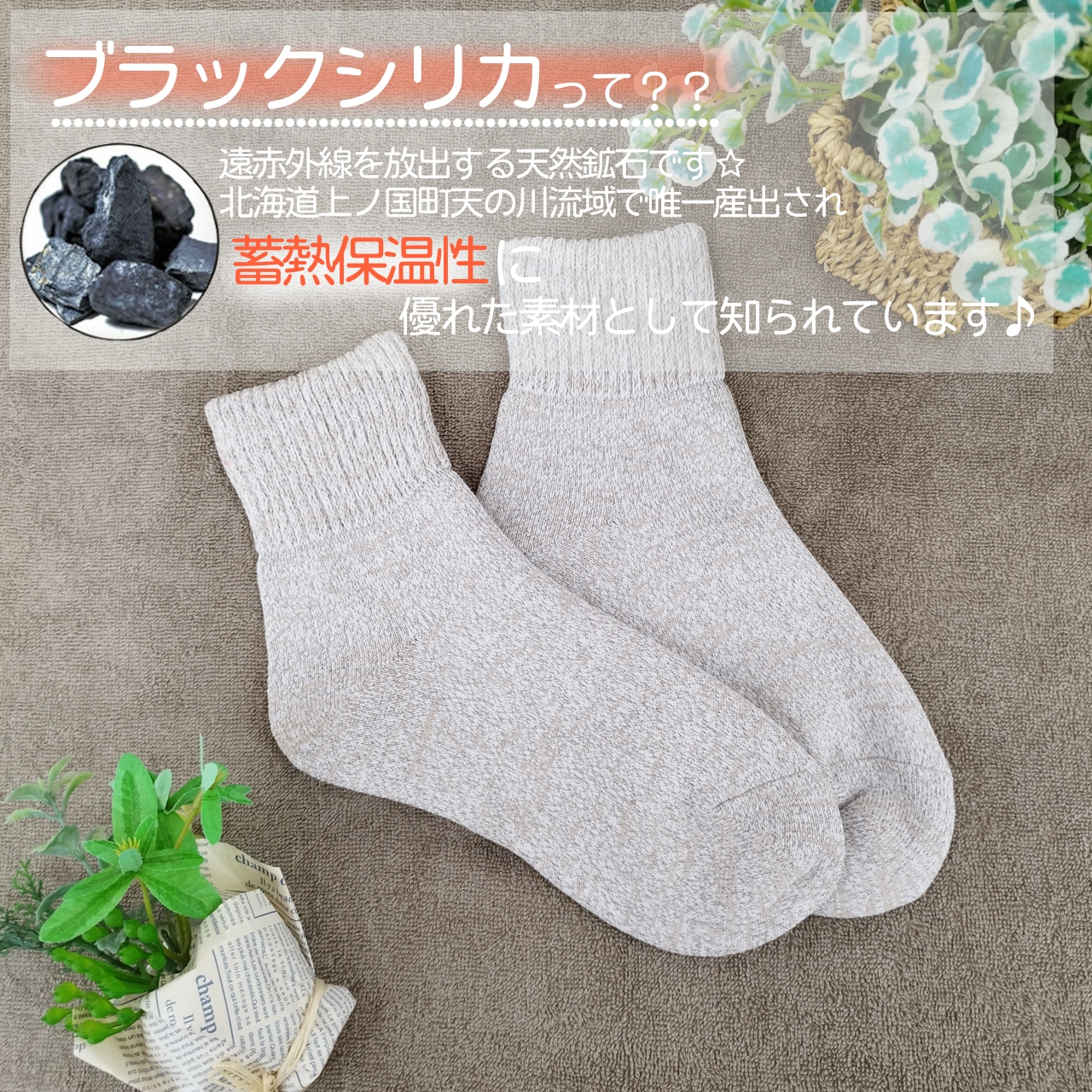 【楽天最安値に挑戦】 おうちで温活 岩盤浴 靴下 ソックス 手軽に ブラックシリカ レッグウェア