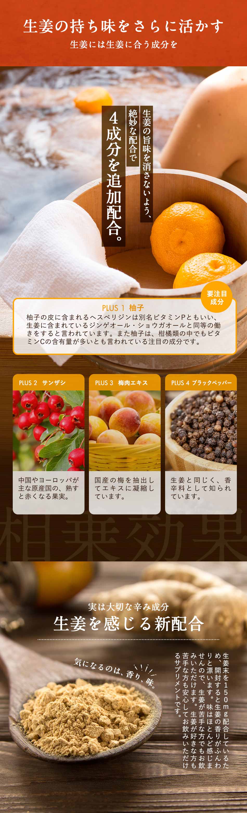 ogaland しょうが サプリ （約1ヶ月分） 生姜 サンザシ 梅肉