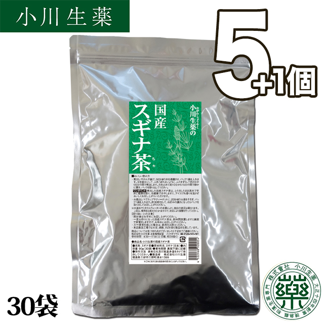 【まとめ買いでお得に大容量】スギナ茶 すぎな茶 ノンカフェイン 自然な甘み 飲みやすい 国産 健康茶 ティーバッグ 小川生薬 爆買 5+1個セット