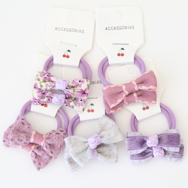 リボン付ヘアゴム10本セット リボン4cm 子供用 シフォンリボン