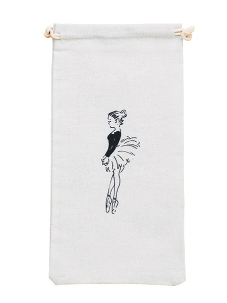 トウシューズプリントのバレエシューズ巾着 キャンパス地 バレエシューズケース |  | 02