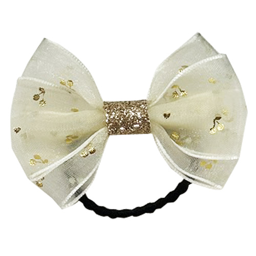 リボンヘアゴム ゴールド 5cm ヘアアクセサリー 1個 : OHANAダンス