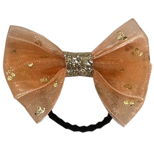 リボンヘアゴム ゴールド 5cm ヘアアクセサリー 1個 : OHANAダンス