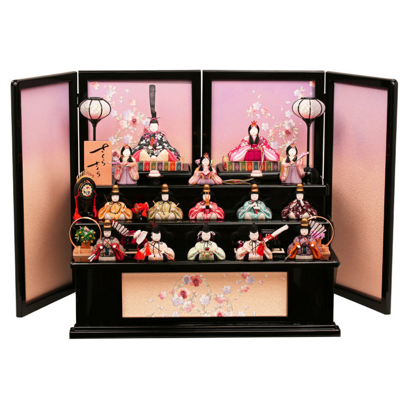 雛人形 収納飾り ひな人形 木目込み人形 木目込み 三段飾り 三段収納