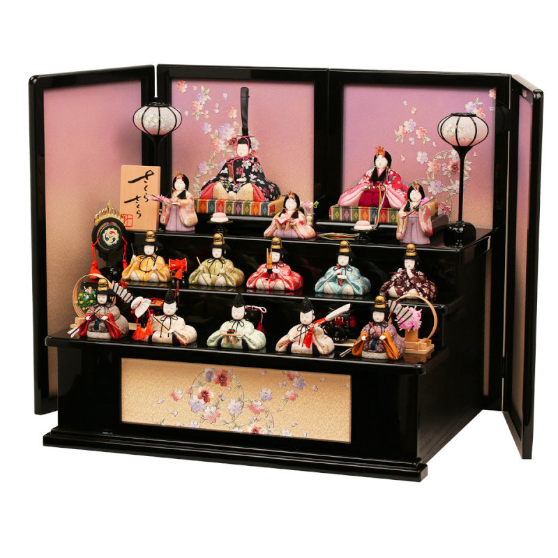 雛人形 収納飾り ひな人形 木目込み人形 木目込み 三段飾り 三段収納