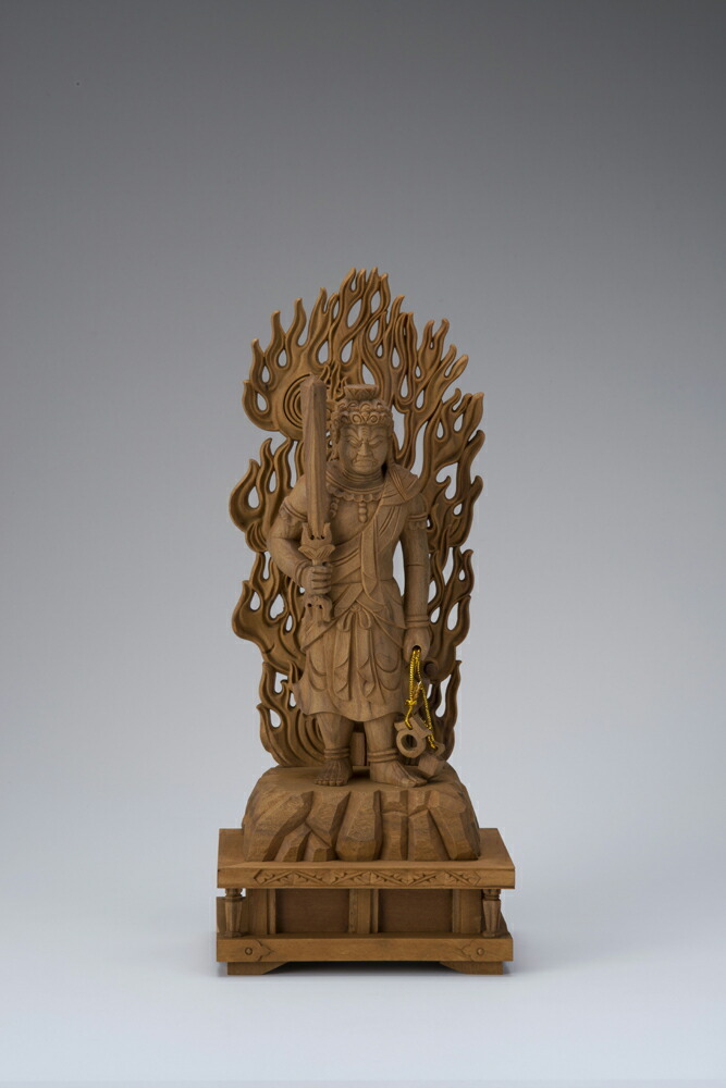 本柘植 極上彫眼入不動明王 4.5寸 42-2 仏像 木彫り フィギュア