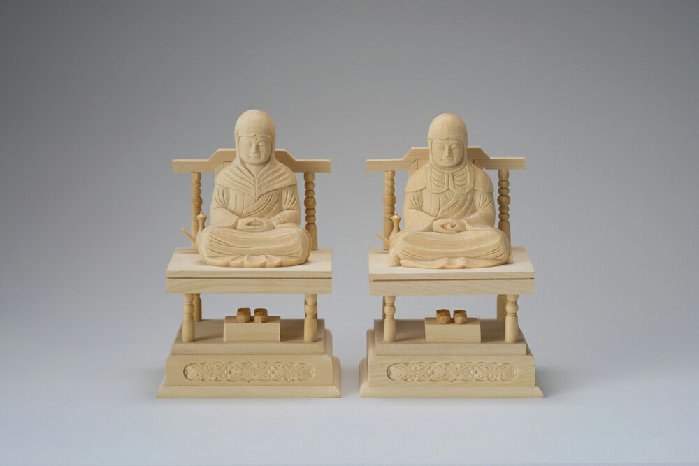 桧木 天台伝教大師 2.5寸 40-7 仏像 木彫り フィギュア オブジェ
