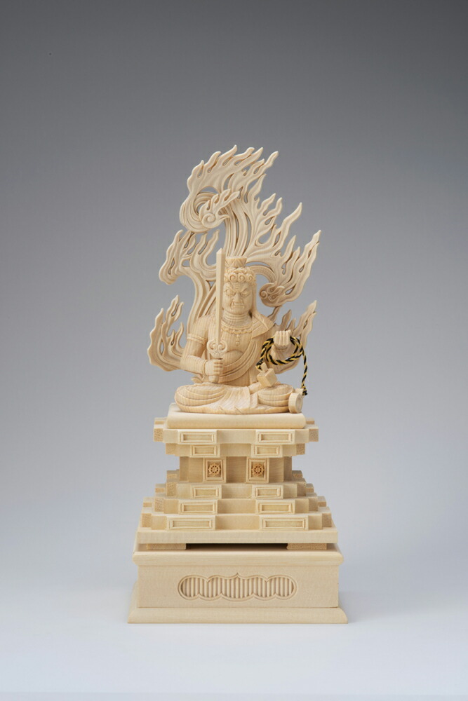 桧木 不動明王(守) 2.0寸 44-7 仏像 木彫り フィギュア オブジェ