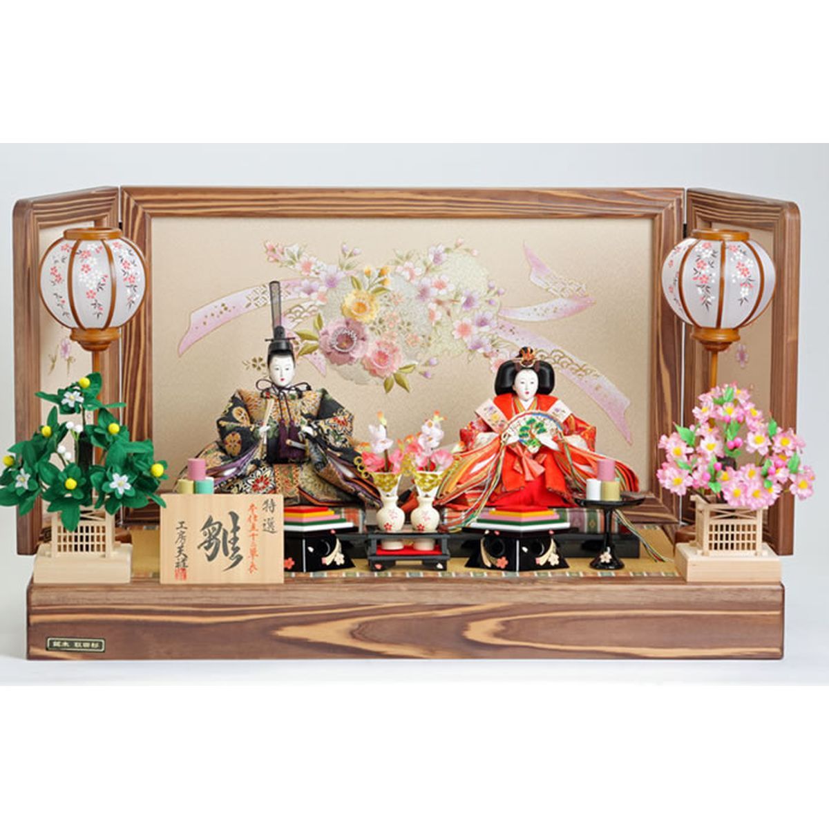 雛人形 ひな人形 親王飾り 工房天祥オリジナル 細部にこだわる、杉の木