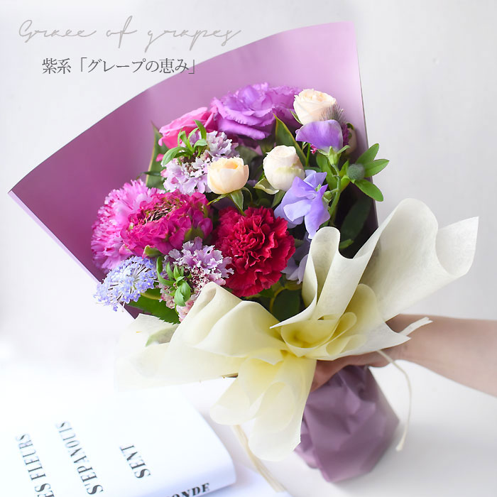 最短翌日届け 13時まで 花束 花 誕生日 プレゼント フラワー おまかせ ピュアブーケ 生花 お花 女性 バラ ブルー 青 バルーン 祝い ギフト  卒業式 送料無料 | プリティ マーメイド | 04