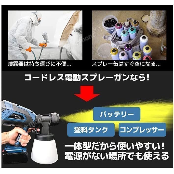 モノタロウ　充電式スプレーガン　パナソニックバッテリー仕様 楽天市場】コードレス スプレーガン 電動スプレーガン 塗料 スプレー