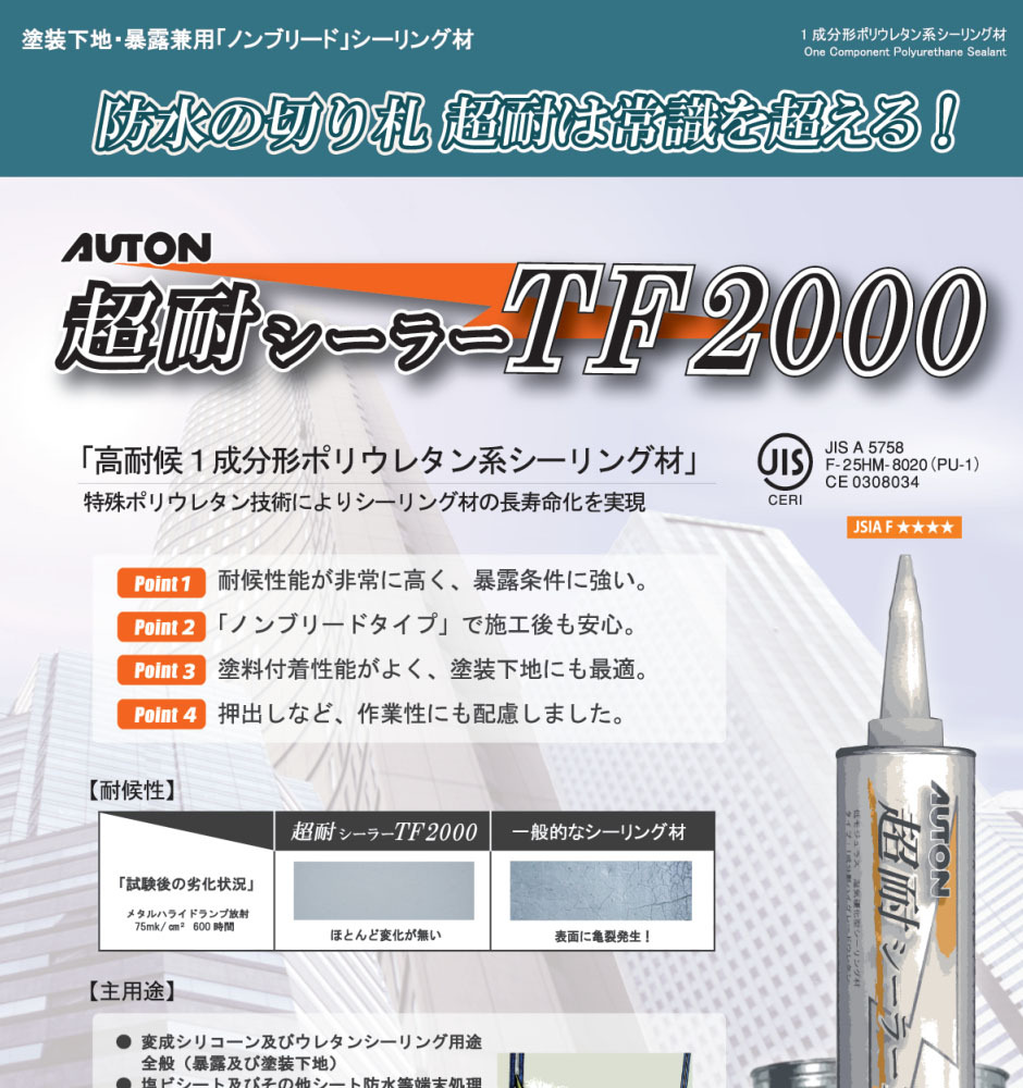 オートン超耐シーラーTF2000　6L×2缶セット コーキング シーリング ドライヤー オートンサイディングシーラント オート化学 - 2