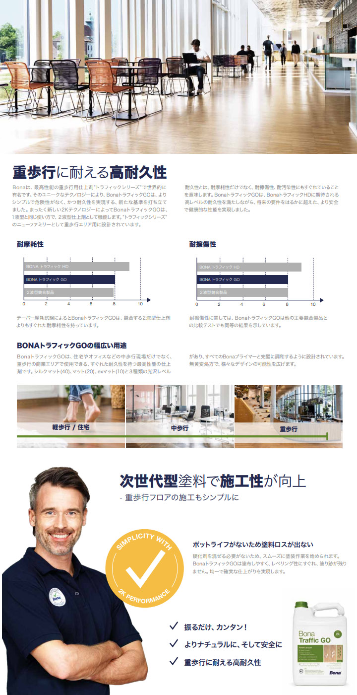 BonaトラフィックGO 5L Bona フローリング メンテナンス 耐久性 重歩行 
