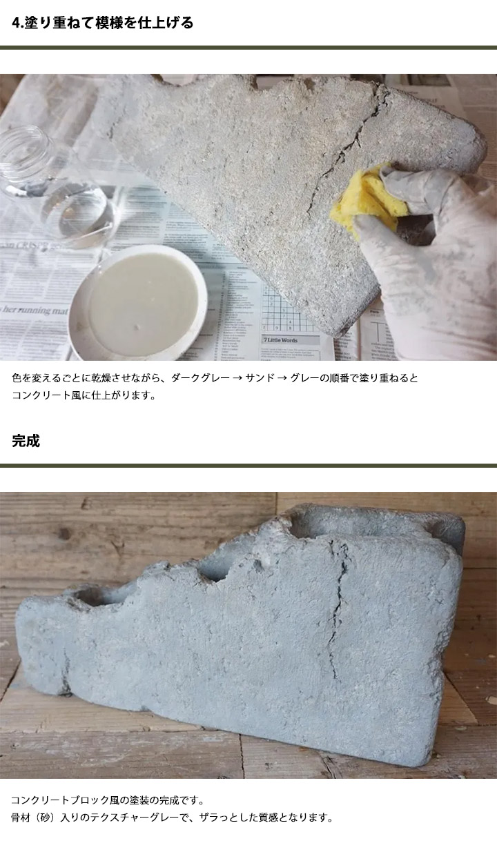コンクリートエフェクトペイント セメントテクスチャーグレー単体 1kg
