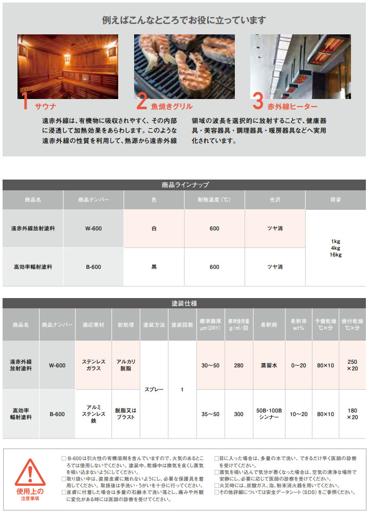 オキツモ 高効率輻射塗料 B-600 黒 ツヤ消 4kg(耐熱温度600℃) 耐熱塗料